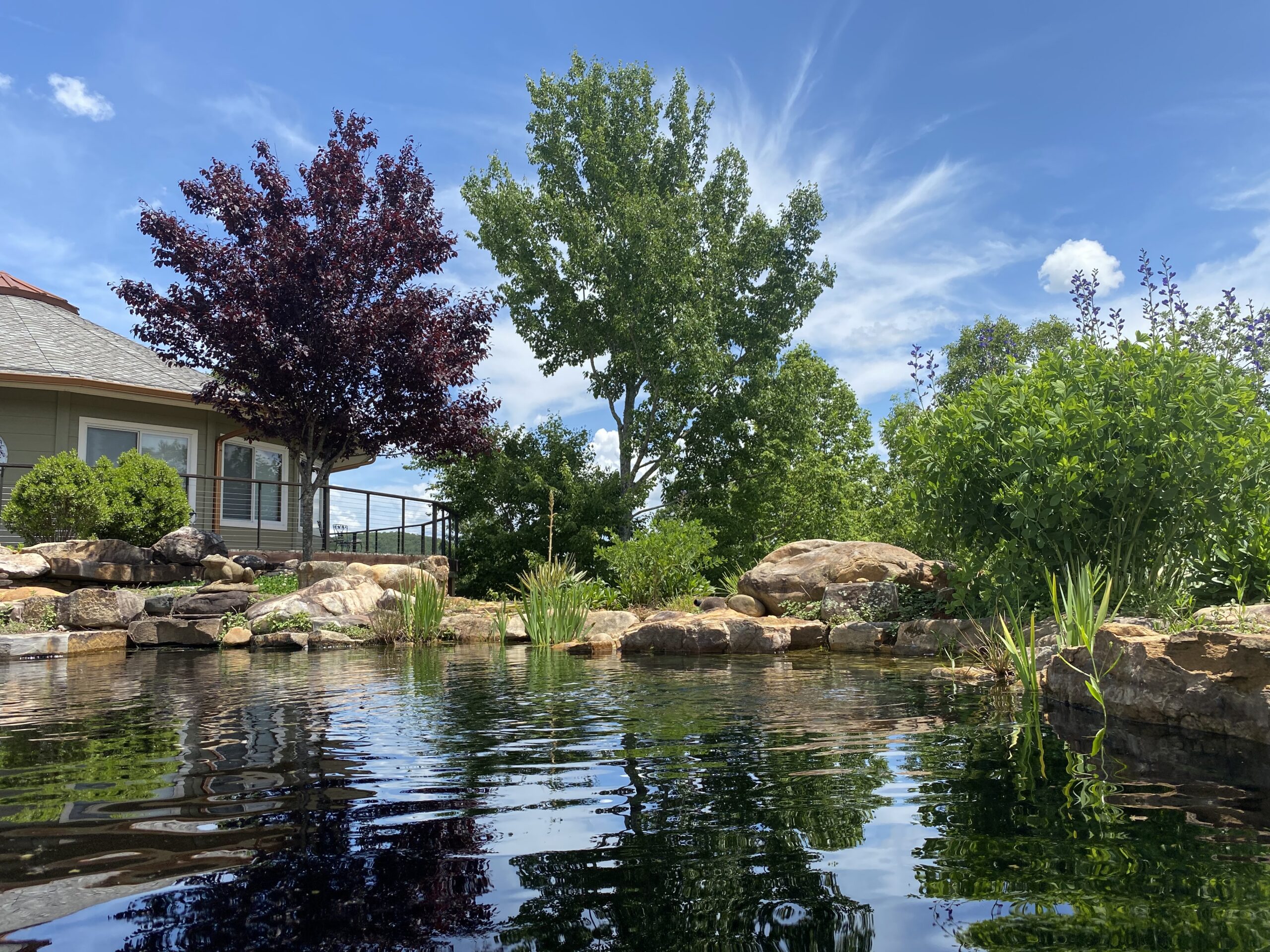Mandala Hall reflected in the pond at Elohee Retreat Center